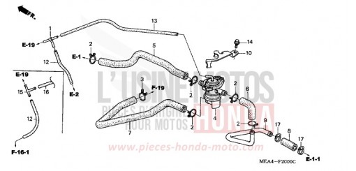 COMMANDE INJECTION D'AIR SOUPAPE VTX1300S5 de 2005